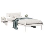vidaXL Cadre de lit avec tête de lit Blanc 80 x 200 cm Pin massif