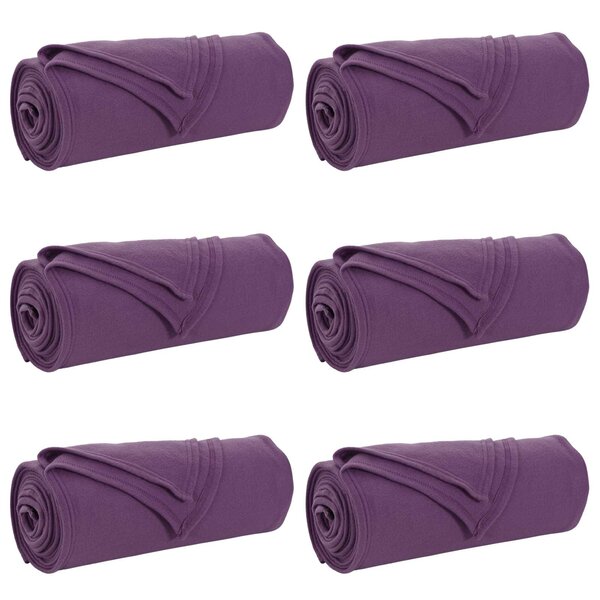 vidaXL Couvertures à jeter 6 Pièces Violet 200 x 150 cm Toison
