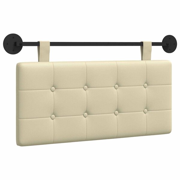 vidaXL Tête de lit suspendue Crème Simili cuir