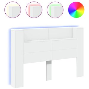 vidaXL Armoire tête de lit avec LED blanc 160x16 5x103 5 cm