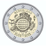 2 euros commémorative Pays-Bas 2012 - 10 ans de l'Euro.