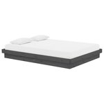 vidaXL Cadre de lit sans matelas gris bois massif
