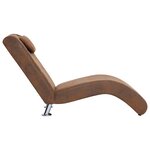 vidaXL Chaise longue avec oreiller marron Similicuir daim