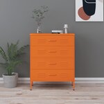 vidaXL Commode Orange 80x35x101 5 cm Acier