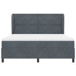 vidaXL Lit à ressorts avec matelas Gris foncé 180 x 200 cm Velours