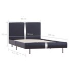 vidaXL Cadre de lit sans matelas noir similicuir 90x200 cm