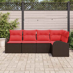 vidaXL Ensemble de canapé de jardin 5 Pièces Marron polyrotin