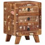 vidaXL Table de chevet 37x32x50 cm bois massif de récupération