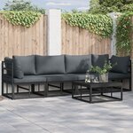 vidaXL Ensemble de canapé de jardin 5 Pièces Noir 70 x 70 x 32 cm