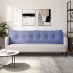 vidaXL Coussin de Dos Bleu denim 180 x 24 x 50 cm tissu