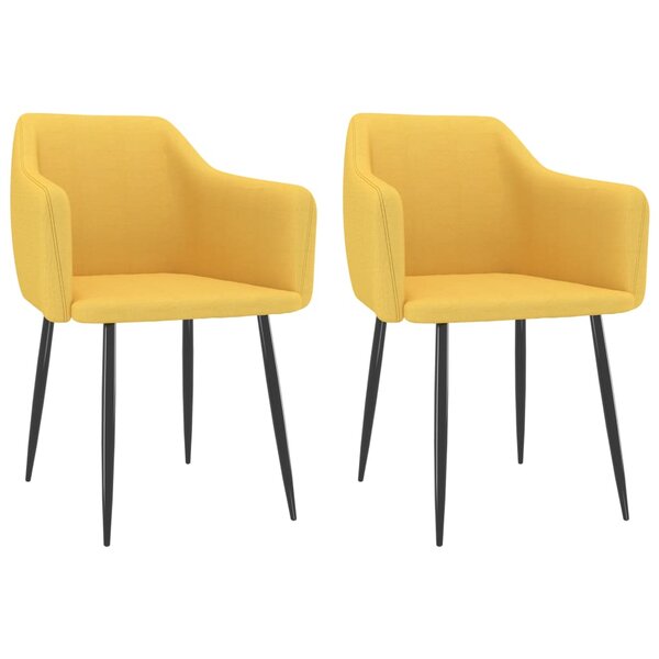 vidaXL Chaises à manger lot de 2 jaune tissu