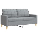 vidaXL Ensemble de canapés 3 Pièces coussins décoratifs gris clair tissu