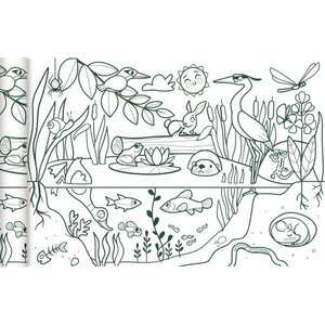 Rouleau fresque à colorier  35 cm x 5 m thème l'écosystème
