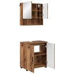 vidaXL Ensemble de mobilier de salle de bain 2 Pièces Bois Ancien