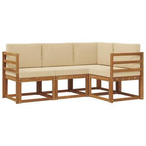 vidaXL Ensemble de canapés d'extérieur 4 pc Naturel et Beige
