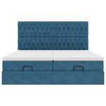 vidaXL Cadre de lit ottoman avec matelas bleu foncé 200x200 cm velours