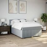 vidaXL Sommier à lattes de lit avec matelas Gris clair 140x200cm Tissu