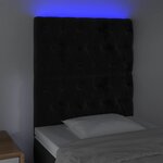 vidaXL Tête de lit à LED Noir 80x7x118/128 cm Velours