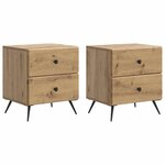 vidaXL Cabinet de chevet 2 Pièces Chêne artisanal 43 x 34 5 x 47 5 cm