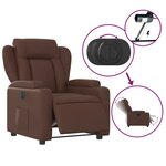 vidaXL Fauteuil inclinable électrique Marron Similicuir