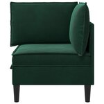vidaXL Sofa avec rangement Vert foncé Velours