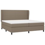 vidaXL Sommier à lattes de lit avec matelas Taupe 200x200 cm Tissu