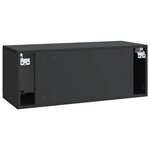 vidaXL Meuble TV mural 78 5 x 31 x 30 cm Noir Bois d'ingénierie