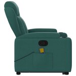vidaXL Fauteuil inclinable de massage Vert foncé Tissu