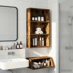 vidaXL Armoire murale de salle de bain Chêne Fumé 40 x 14 x 70 cm