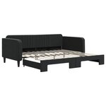 vidaXL Lit de jour avec lit gigogne noir 100x200 cm velours