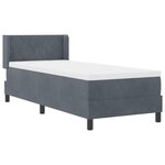 Lit Box Spring vidaXL avec Matelas Gris Foncé 80x200 cm Velours