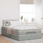vidaXL Cadre de lit ottoman et matelas gris clair 120x200 cm velours