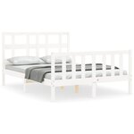 vidaXL Cadre de lit sans matelas blanc bois de pin massif