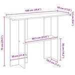 vidaXL Table console Gris béton 100 x 30 x 75 cm Bois d'ingénierie