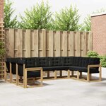 vidaXL Ensemble de canapés d'extérieur 9 Pièces Blanc et noir
