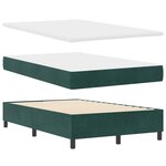 lit box spring vidaXL avec matelas vert foncé petit double en velours