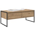 vidaXL Table basse Chêne artisan 100 x 46 x 40 cm Bois d'ingénierie