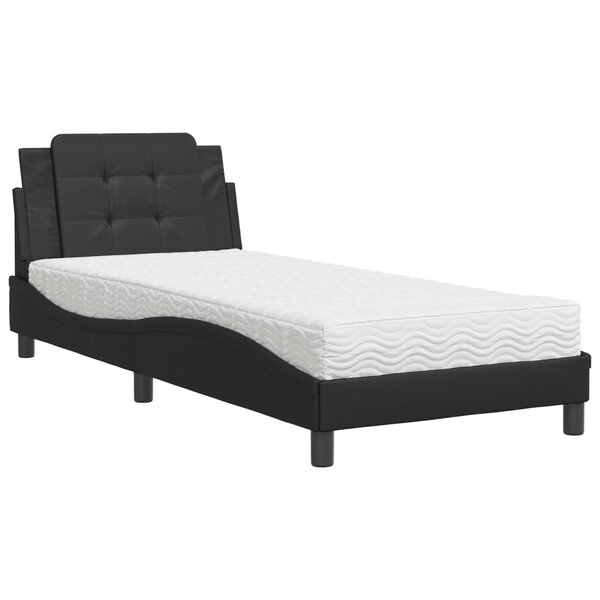 vidaXL Cadre de lit sans matelas Zadar noir 90x190 cm similicuir