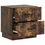 vidaXL Cabinet de chevet avec tiroir Chêne fumé 43 x 34 5 x 44 5 cm