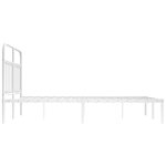 vidaXL Cadre de lit métal avec tête de lit blanc 140x190 cm