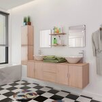 vidaXL Meuble de salle de bain 11 Pièces avec lavabo et robinet Beige