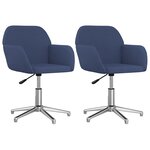 vidaXL Chaises pivotantes à manger lot de 2 bleu tissu