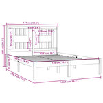 vidaXL Cadre de lit Blanc Bois massif 135x190 cm Double