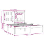 vidaXL Cadre de lit Blanc Bois massif 135x190 cm Double