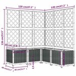 vidaXL Jardinière avec treillis bleu gris 120x120x136 cm PP