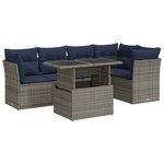 vidaXL Salon de jardin avec coussins 6 Pièces gris résine tressée acacia