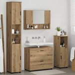 vidaXL Ensemble de mobilier de salle de bain 4 Pièces Chêne artisanal
