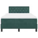 vidaXL Lit à ressort LED avec matelas Vert foncé 120 x 190 cm Velours
