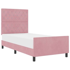 vidaXL Lit à ressorts avec tête de lit Rose 100 x 200 cm Velours