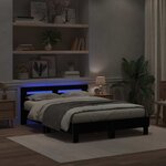 vidaXL Cadre de lit Chêne noir 140 x 190 cm Bois d'ingénierie